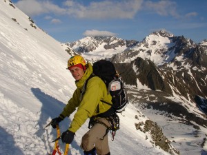 Am Einstieg der Eiswand