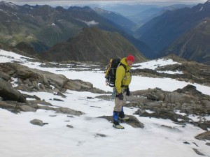 Am Grat beim Abstieg zur Dresdner Hütte