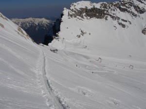 Blick runter zum Zugspitzplatt