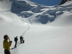 Weg durch den Gletscherbruch 