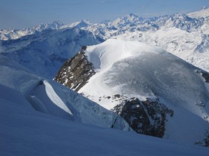 Blick auf die vereisten Flächen der Umgebung