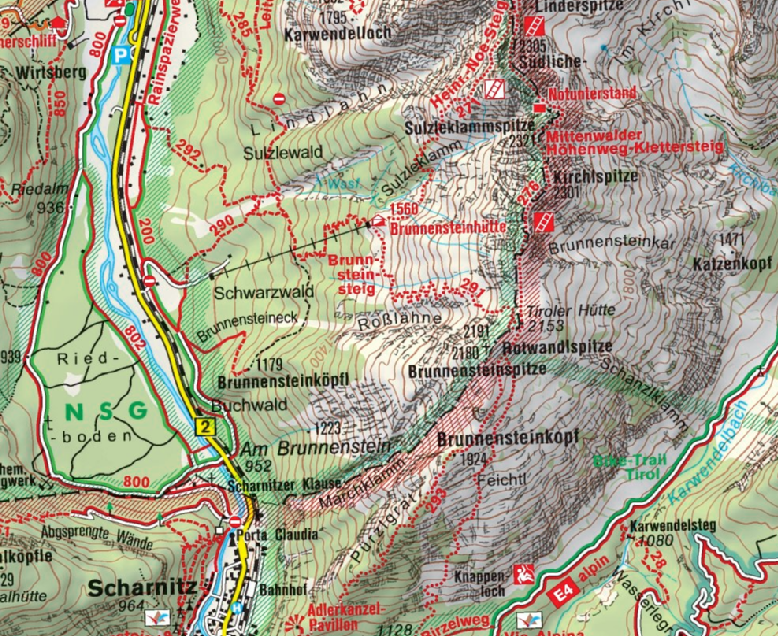 Karte Brunnsteinspitze