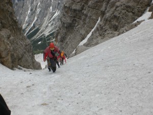 Schneefeld am Einstieg Normalweg