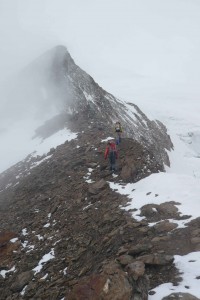 weiter geht es auf dem Grat bis zum Gletscher